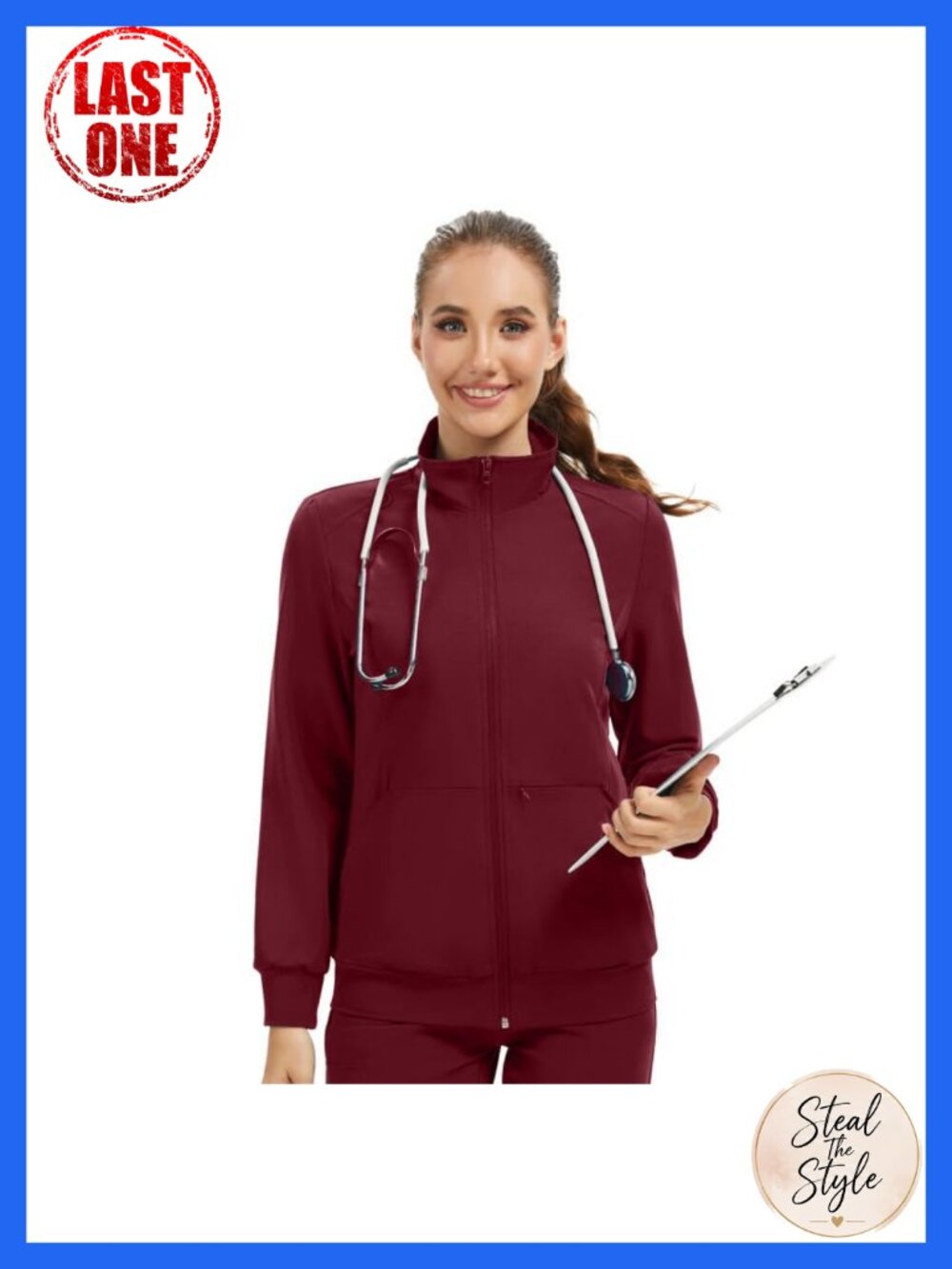 Kitmaz Full Zip Scrub Jacket | 4-Way Stretch Medical Warm-Up